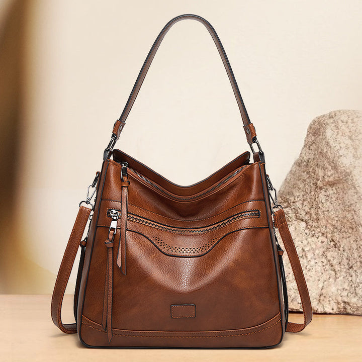 GAIL - VINTAGE CHARM VEGAN LEATHER SHOULDER BAG