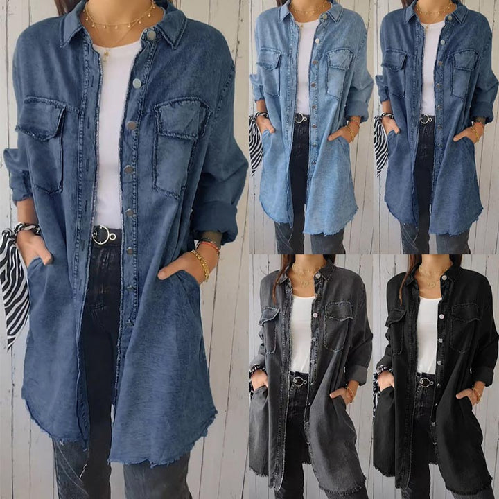 SHAVONNE -  SHIRT DENIM WITH LAPEL JACKET