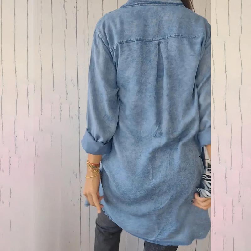SHAVONNE -  SHIRT DENIM WITH LAPEL JACKET
