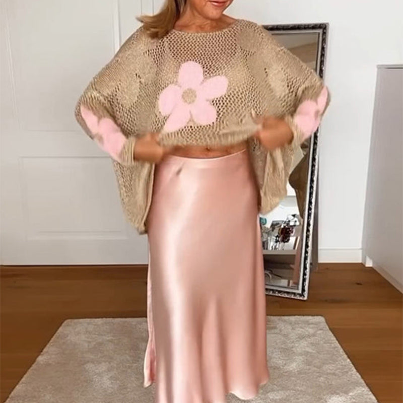 LUCY - OPENWEAVE SWEATER WITH HEM DETAIL